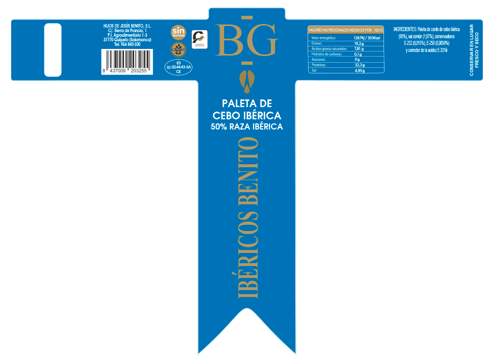 Paleta De Cebo 50% R.I Etiqueta Azul. BG