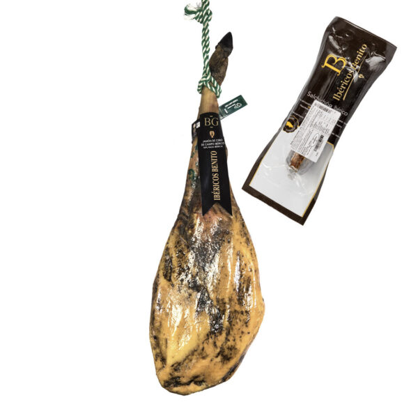 amón Ibérico Cebo De Campo 50% R.I Benito (BG) + Velita de Salchichón de regalo